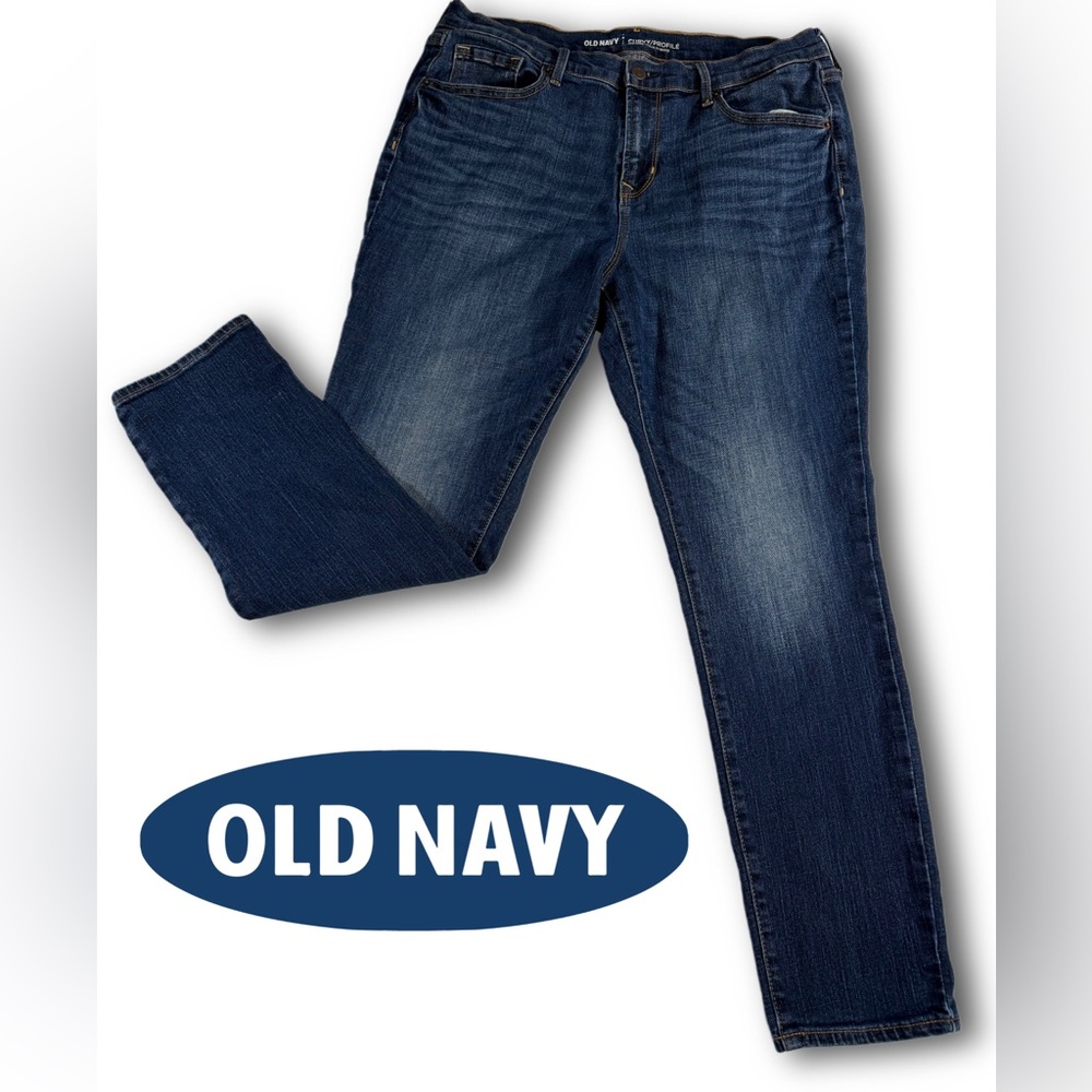 Old Navy Women's Dark Blue Straight Leg Jeans